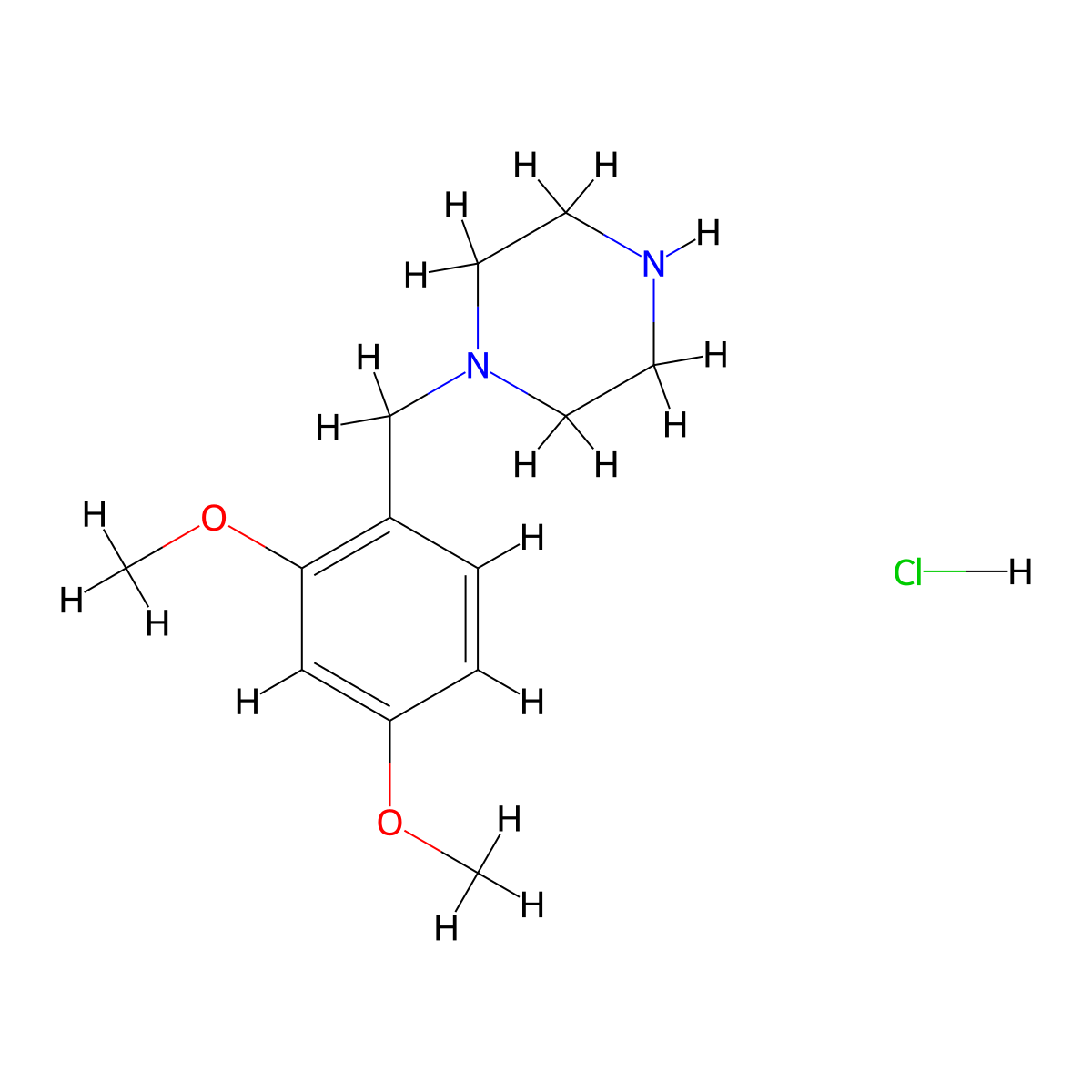 1-(2,4-Dimethoxy-benzyl)-piperazine hydrochloride molecular structure, CAS 1185292-95-8