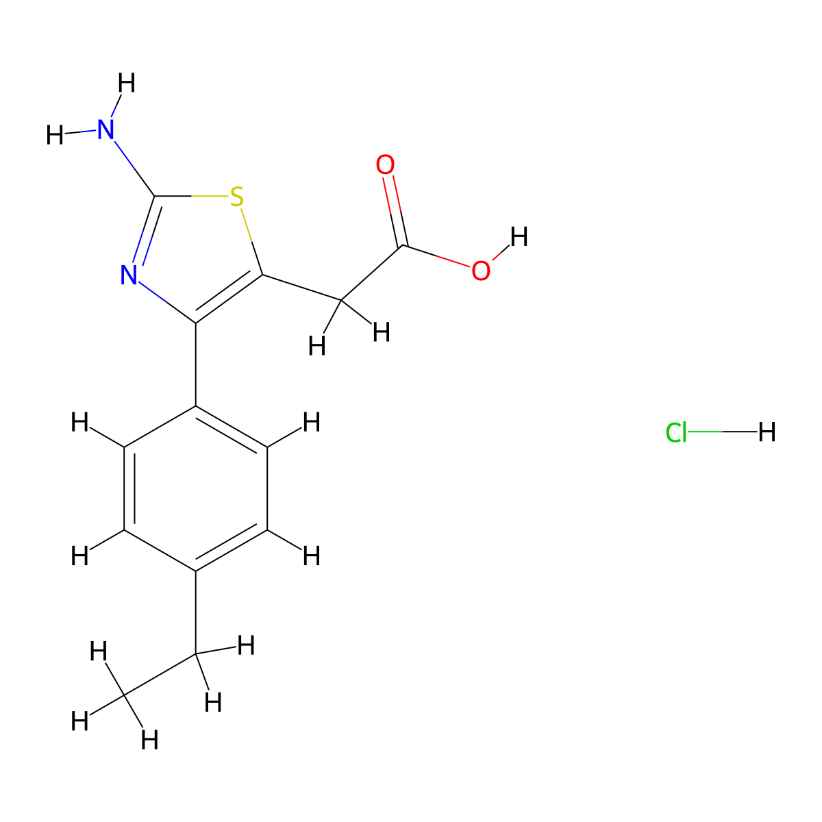 [2-Amino-4-(4-ethyl-phenyl)-thiazol-5-yl]-acetic acid hydrochloride molecular structure, CAS 1185292-96-9
