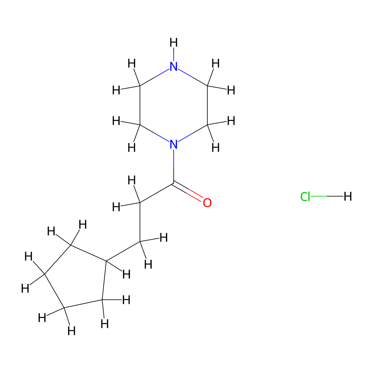 3-Cyclopentyl-1-(piperazin-1-yl)propan-1-one hydrochloride molecular structure, CAS 1185293-00-8