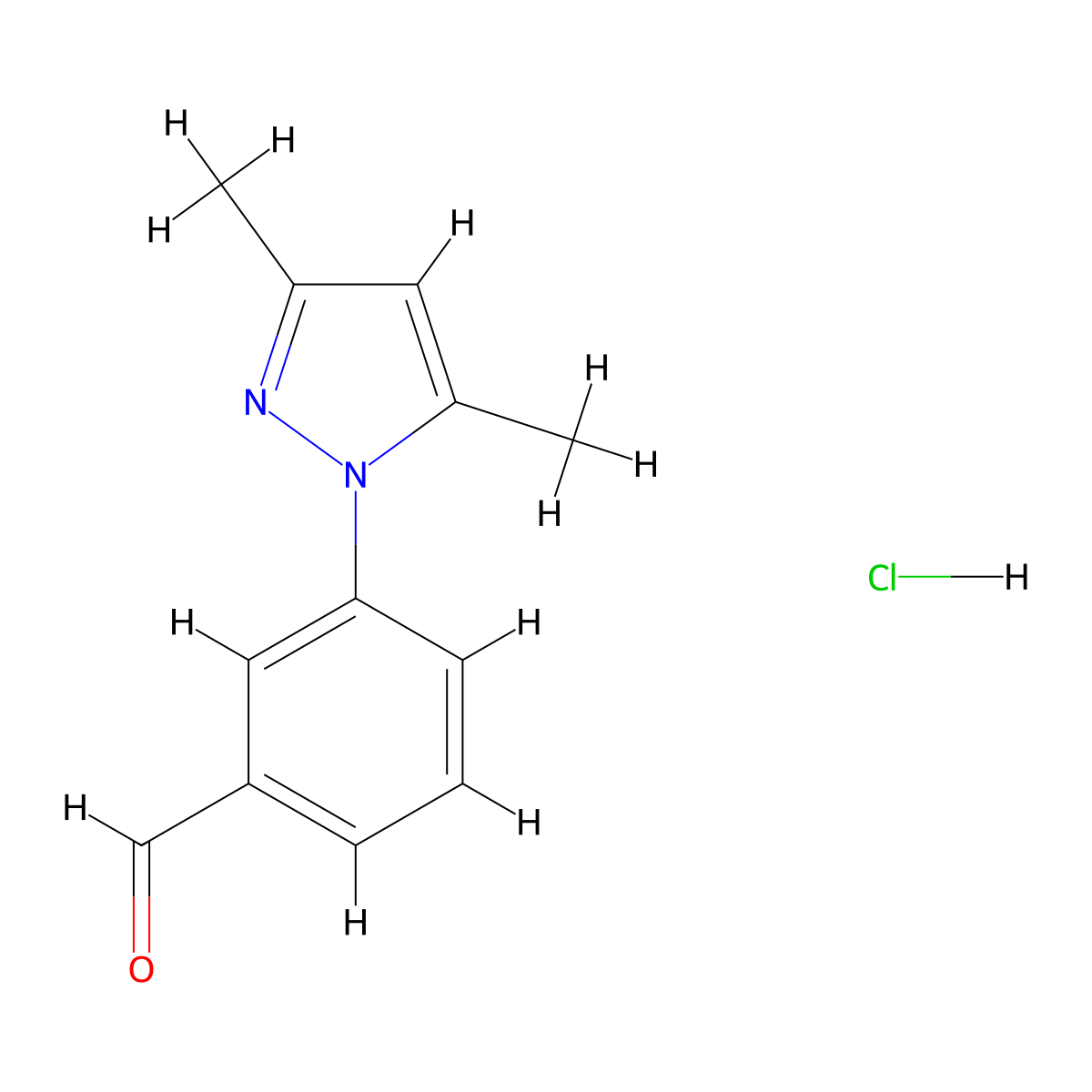 3-(3,5-Dimethyl-1H-pyrazol-1-yl)benzaldehyde hydrochloride molecular structure, CAS 1185293-01-9