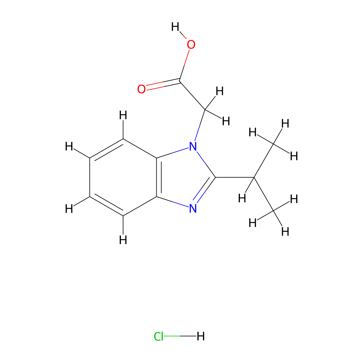 (2-Isopropyl-benzoimidazol-1-YL)-acetic acid hydrochloride molecular structure, CAS 1185293-03-1