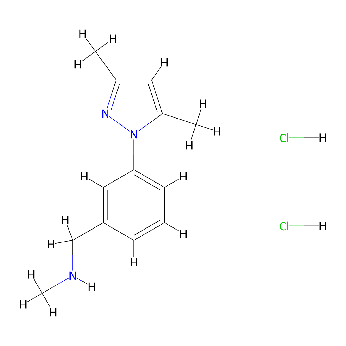 [3-(3,5-Dimethyl-1h-pyrazol-1-yl)-benzyl]methylamine dihydrochloride molecular structure, CAS 1185293-07-5