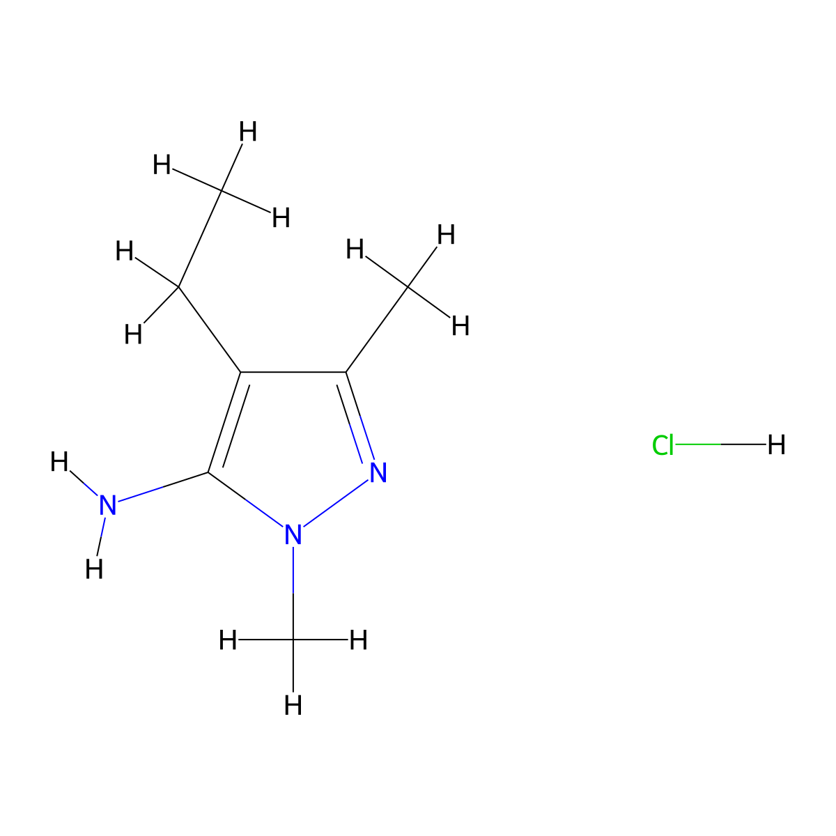 4-Ethyl-2,5-dimethyl-2H-pyrazol-3-ylamine hydrochloride molecular structure, CAS 1185293-12-2