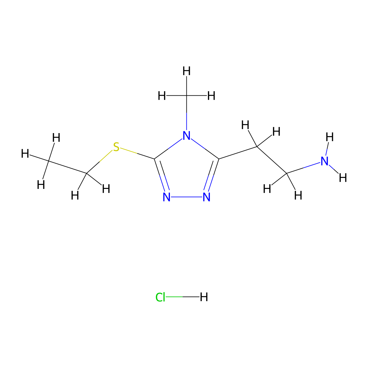 2-(5-Ethylsulfanyl-4-methyl-4H-[1,2,4]triazol-3-YL)-ethylamine hydrochloride molecular structure, CAS 1185293-14-4