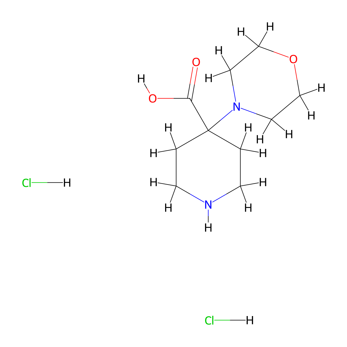 4-Morpholin-4-yl-piperidine-4-carboxylic acid dihydrochloride molecular structure, CAS 1185293-22-4