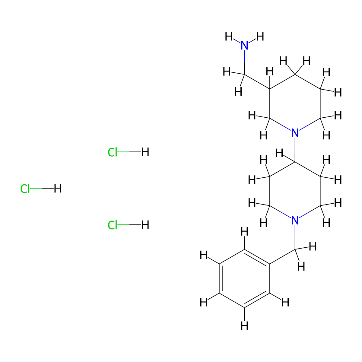 [(1'-Benzyl-1,4'-bipiperidin-3-yl)methyl]amine trihydrochloride molecular structure, CAS 1185293-28-0
