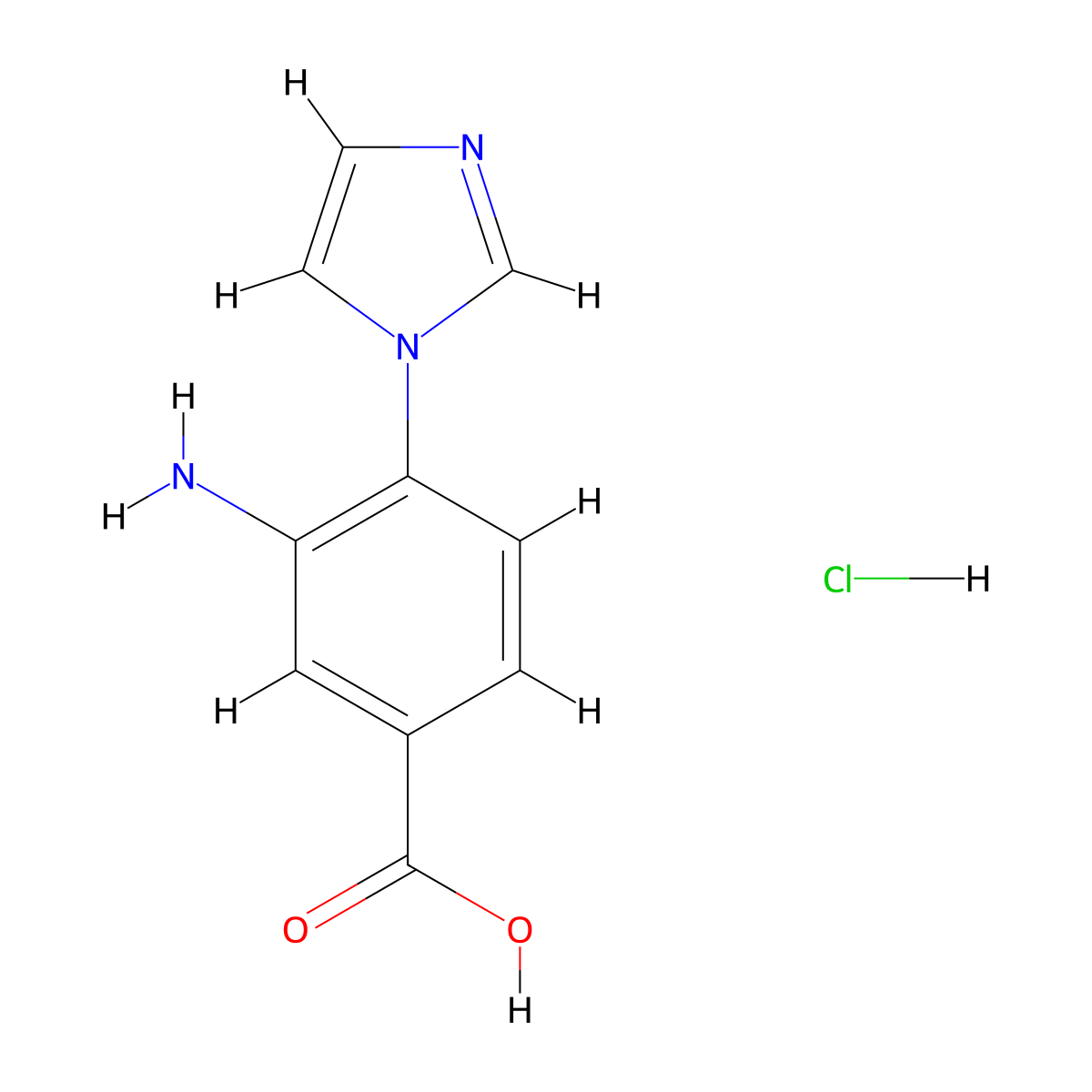3-Amino-4-imidazol-1-YL-benzoic acid hydrochloride molecular structure, CAS 1185293-32-6