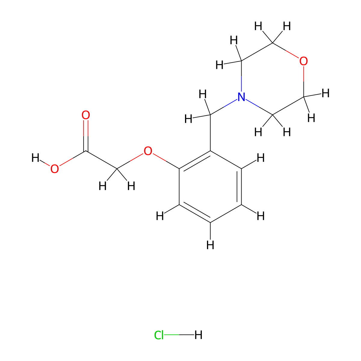 [2-(Morpholin-4-ylmethyl)phenoxy]-acetic acid hydrochloride molecular structure, CAS 1185293-33-7
