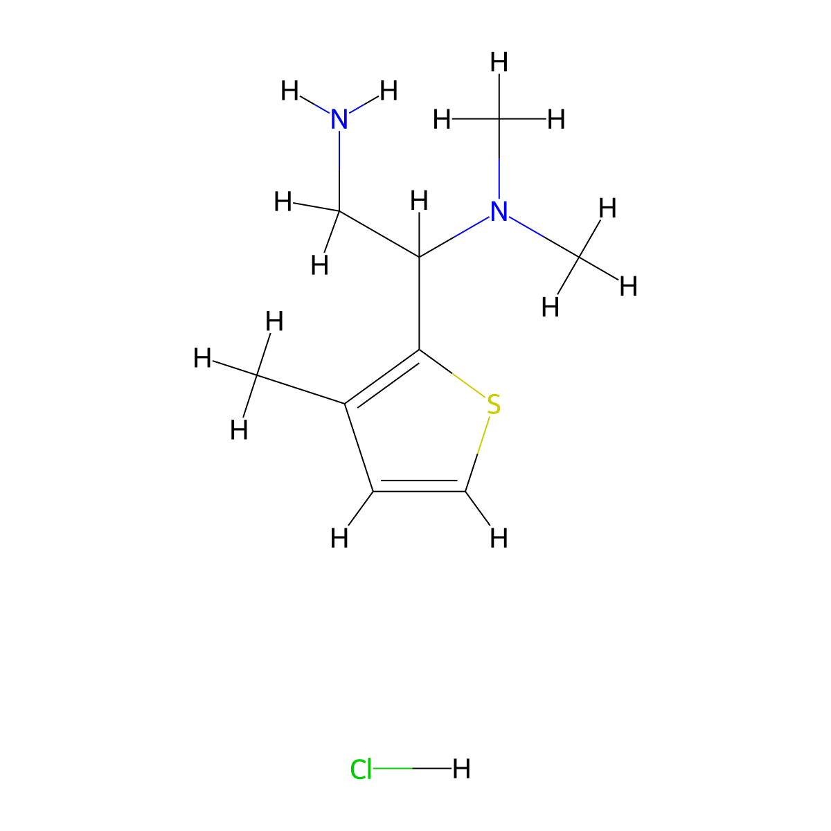 N-[2-amino-1-(3-methylthien-2-yl)ethyl]-N,N-dimethylamine hydrochloride molecular structure, CAS 1185293-39-3