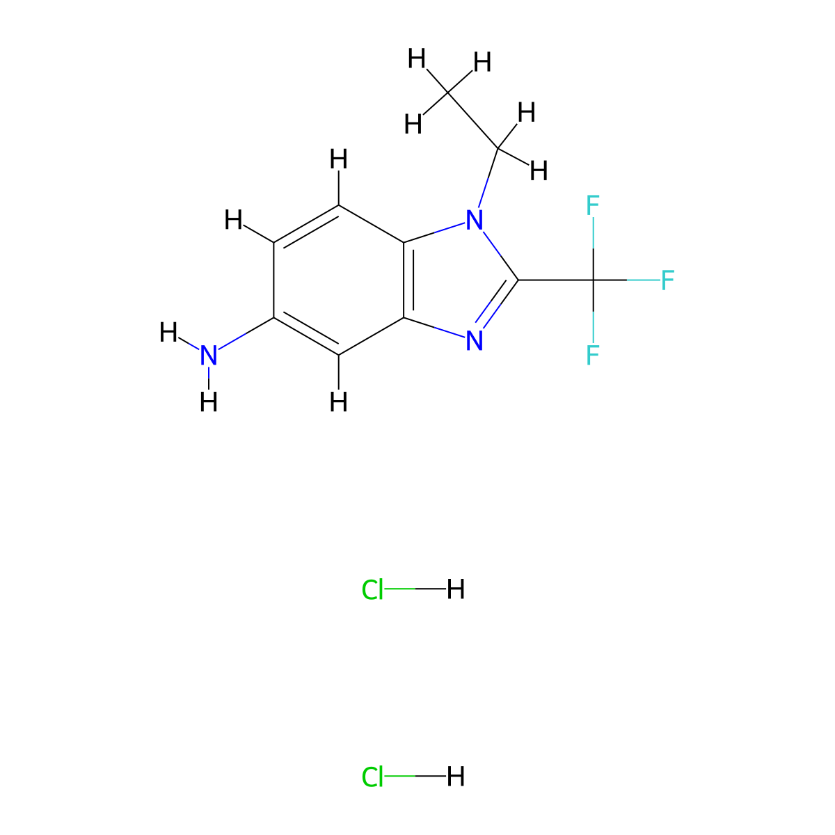 1-Ethyl-2-trifluoromethyl-1H-benzoimidazol-5-ylamine dihydrochloride molecular structure, CAS 1185293-44-0