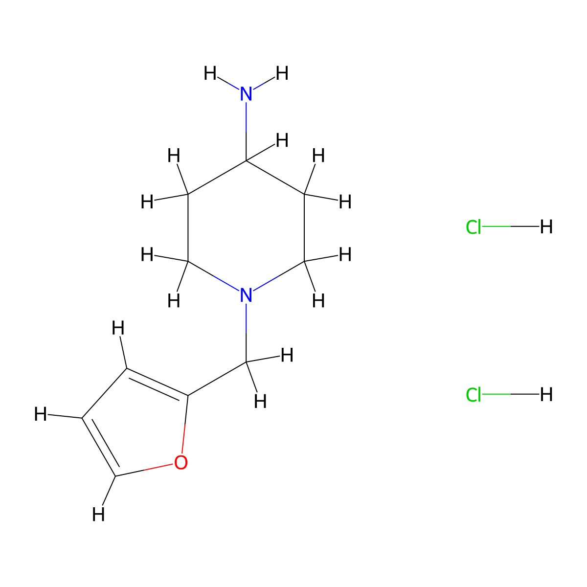 1-(2-Furylmethyl)-4-piperidinamine dihydrochloride molecular structure, CAS 1185293-46-2