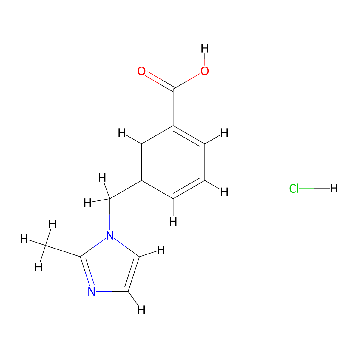 3-(2-Methyl-imidazol-1-ylmethyl)-benzoic acid hydrochloride molecular structure, CAS 1185293-51-9