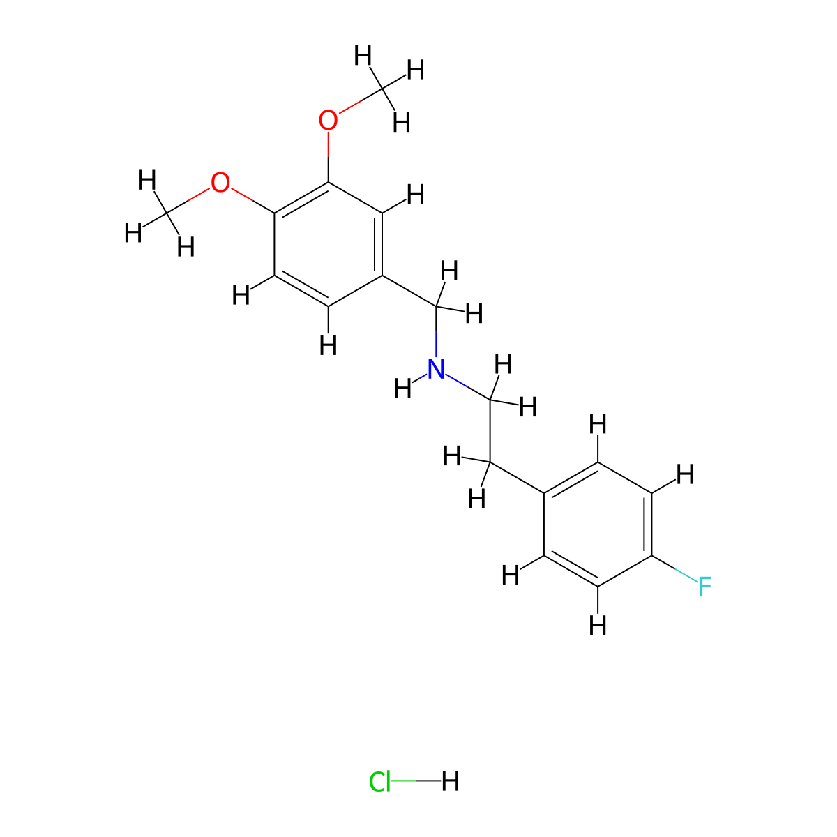 N-(3,4-Dimethoxybenzyl)-2-(4-fluorophenyl)ethanamine hydrochloride molecular structure, CAS 1185293-53-1