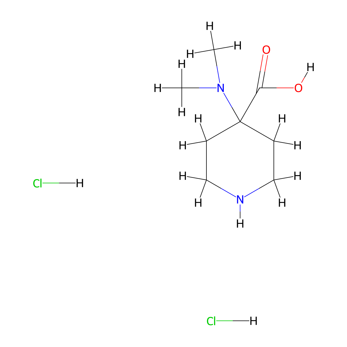 4-(Dimethylamino)piperidine-4-carboxylic acid dihydrochloride molecular structure, CAS 1185293-55-3