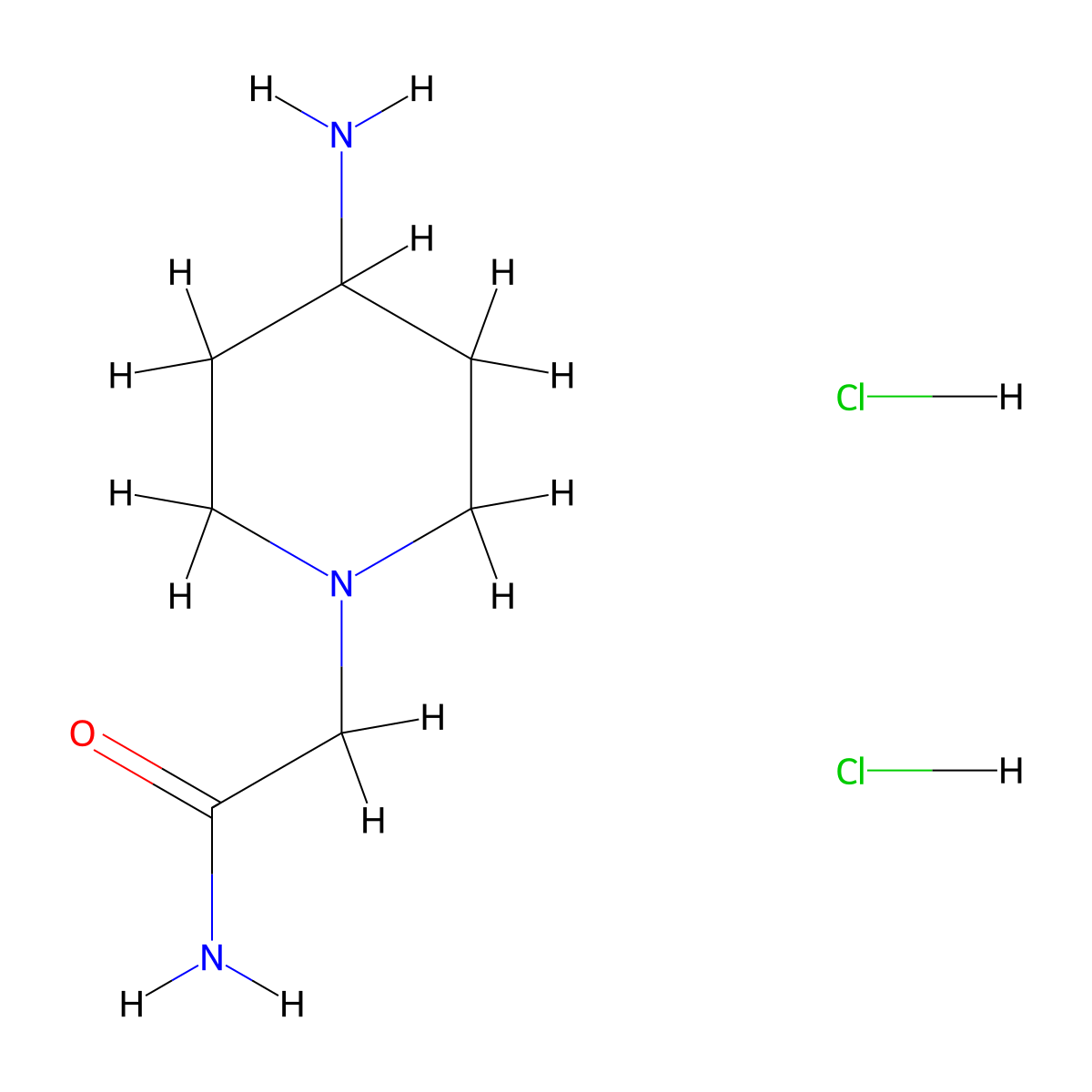 2-(4-Aminopiperidin-1-yl)acetamide dihydrochloride molecular structure, CAS 1185293-56-4