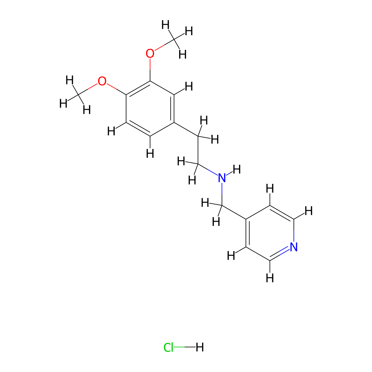 [2-(3,4-Dimethoxy-phenyl)-ethyl]-pyridin-4-yl-methyl-amine hydrochloride molecular structure, CAS 1185293-57-5