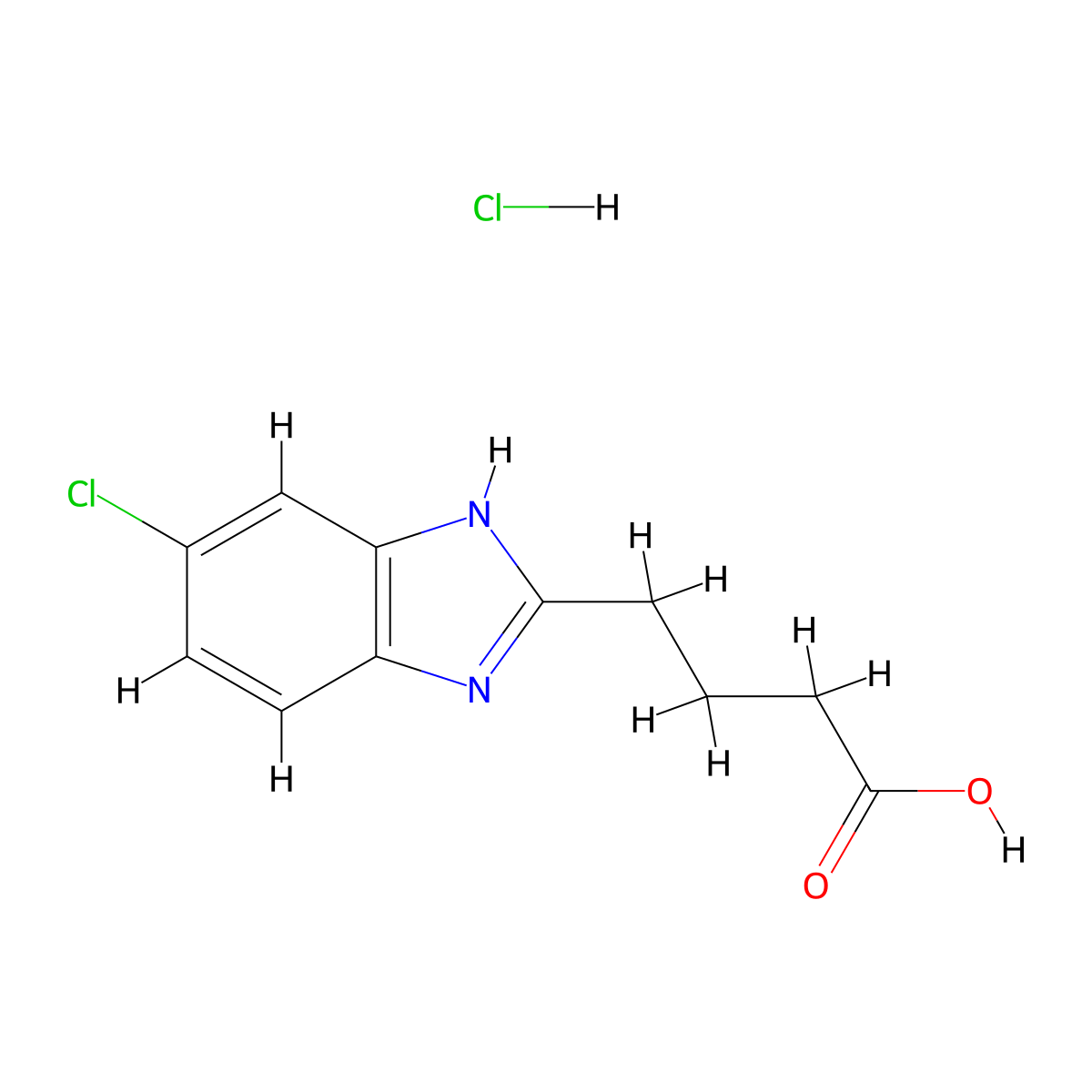 4-(5-Chloro-1H-benzoimidazol-2-YL)-butyric acid hydrochloride molecular structure, CAS 1185293-58-6