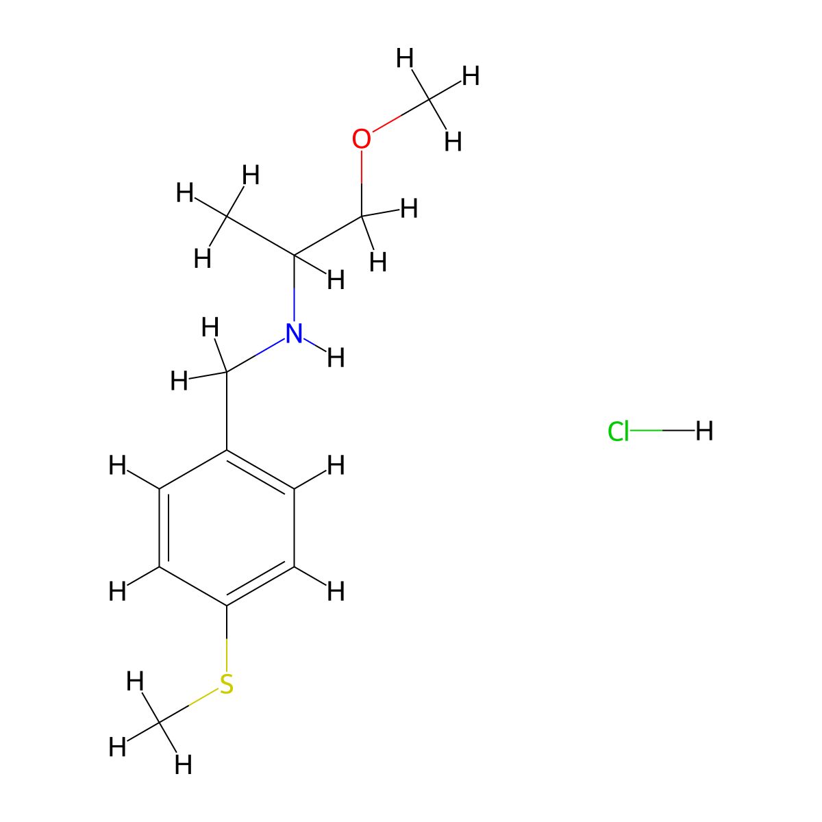(2-Methoxy-1-methyl-ethyl)-(4-methylsulfanyl-benzyl)-amine hydrochloride molecular structure, CAS 1185293-64-4