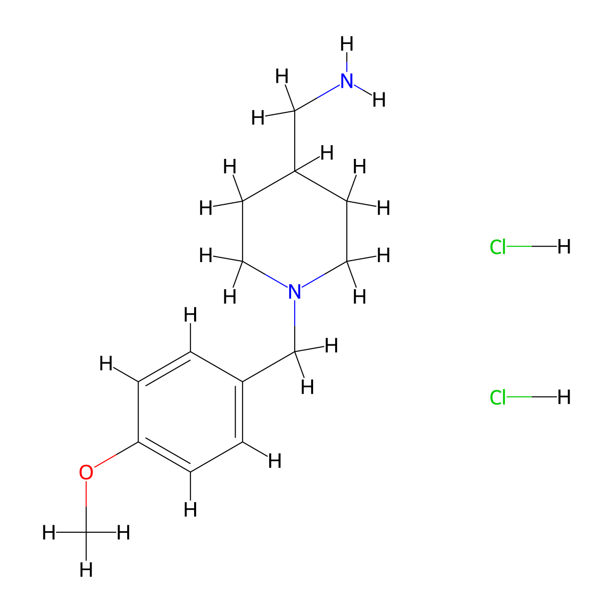 c-[1-(4-Methoxy-benzyl)-piperidin-4-yl]-methylamine dihydrochloride molecular structure, CAS 1185293-66-6