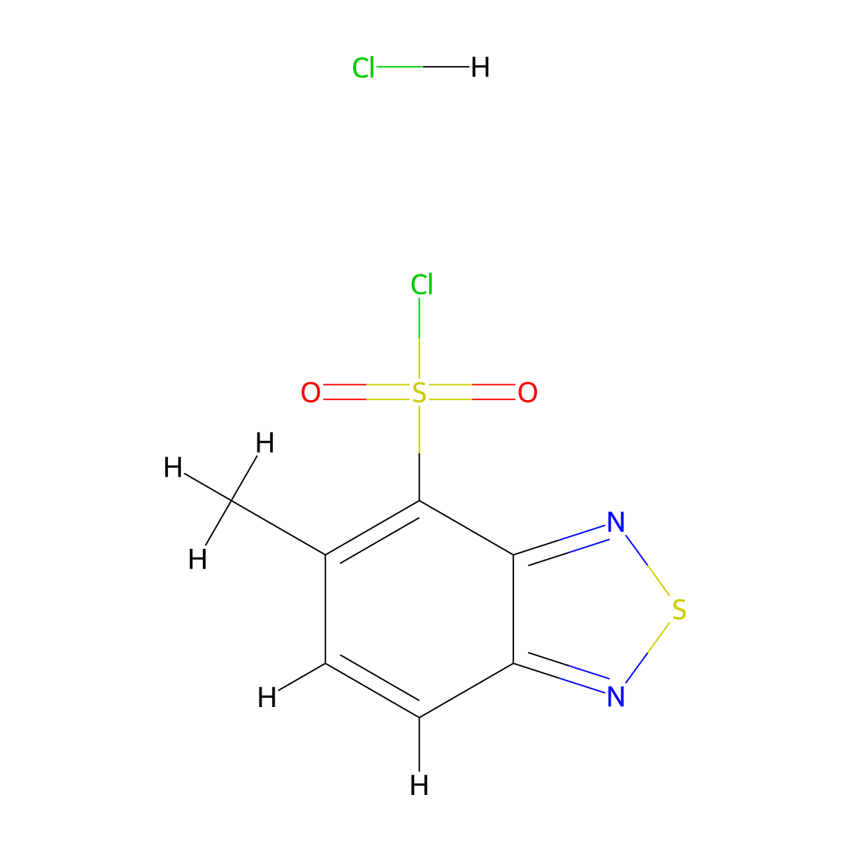 5-Methyl-benzo[1,2,5]thiadiazole-4-sulfonylchloride hydrochloride molecular structure, CAS 1185293-68-8