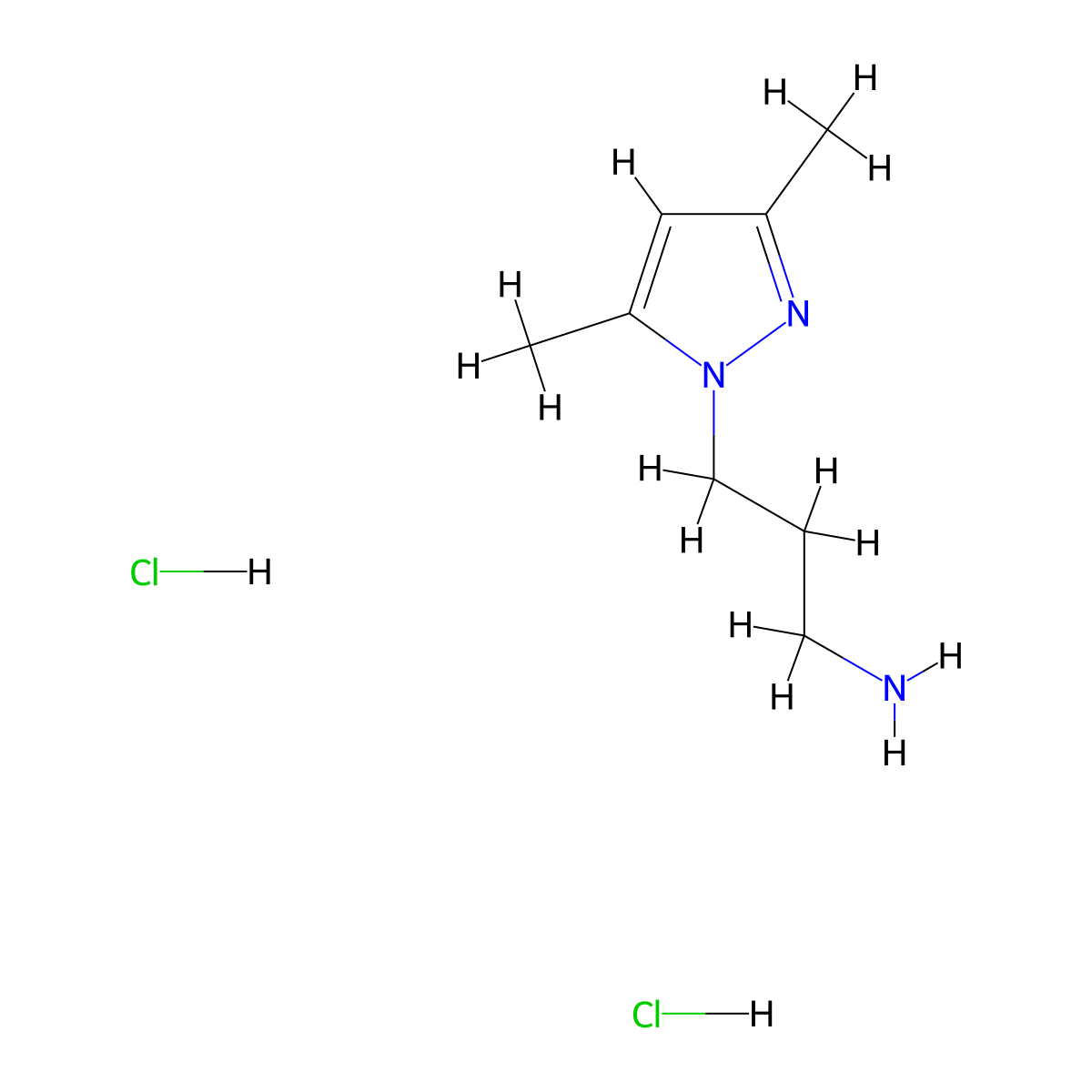 3-(3,5-Dimethyl-1H-pyrazol-1-yl)propan-1-amine dihydrochloride molecular structure, CAS 1185293-71-3