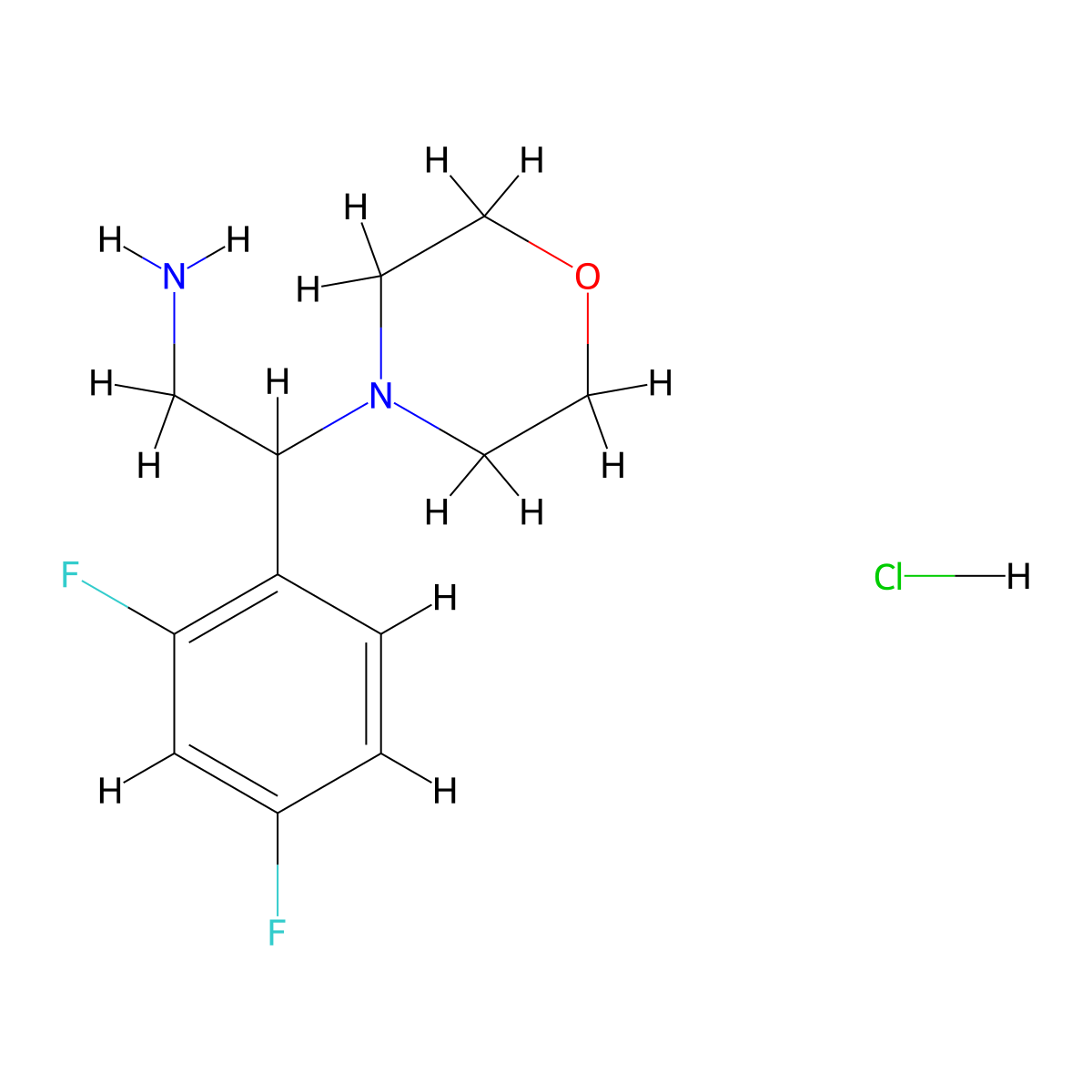 2-(2,4-Difluoro-phenyl)-2-morpholin-4-YL-ethylamine hydrochloride molecular structure, CAS 1185293-74-6