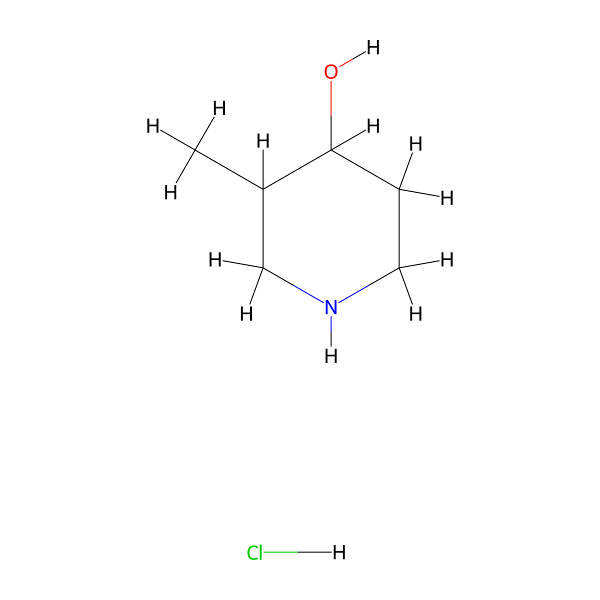 3-Methylpiperidin-4-ol hydrochloride molecular structure, CAS 1185293-84-8