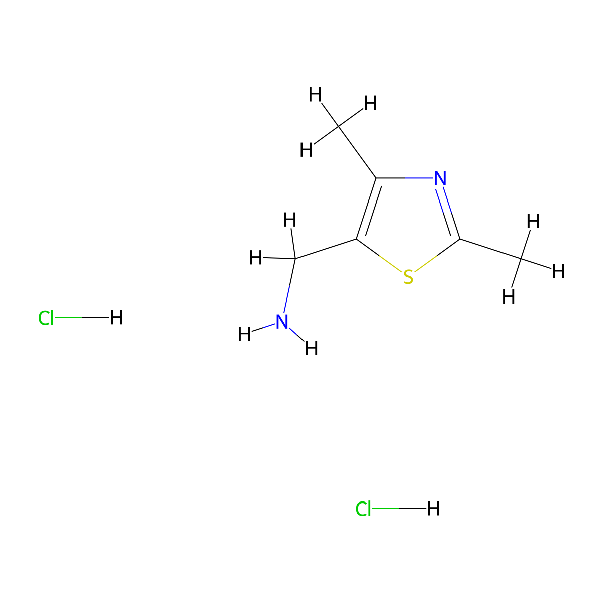 1-(2,4-Dimethyl-1,3-thiazol-5-yl)methanamine dihydrochloride molecular structure, CAS 1185293-90-6
