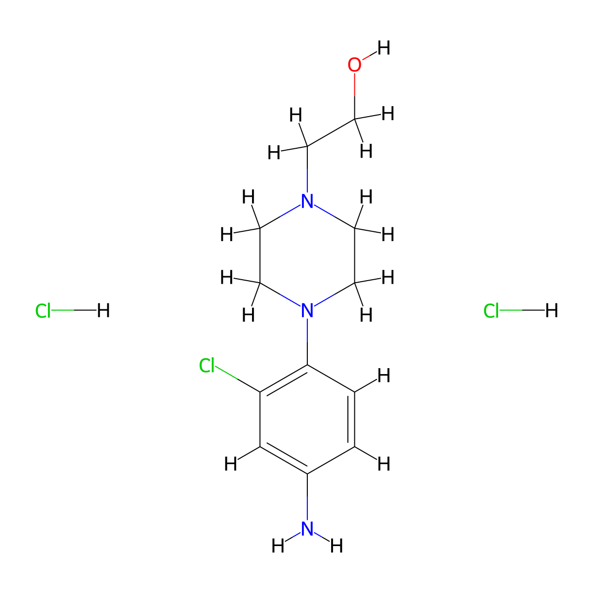 2-[4-(4-Amino-2-chloro-phenyl)-piperazin-1-YL]-ethanol dihydrochloride molecular structure, CAS 1185293-94-0