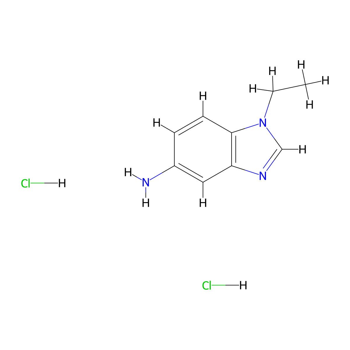 1-Ethyl-1H-benzimidazol-5-amine dihydrochloride molecular structure, CAS 1185293-97-3