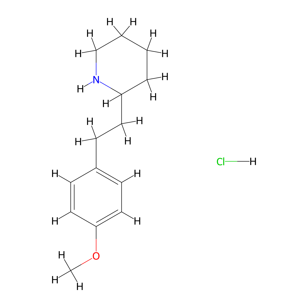 2-[2-(4-Methoxy-phenyl)-ethyl]-piperidine hydrochloride molecular structure, CAS 1185294-00-1