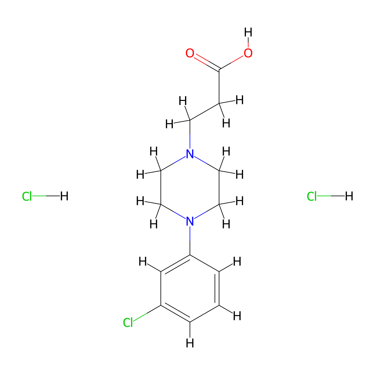 3-[4-(3-Chlorophenyl)piperazin-1-yl]propanoic acid dihydrochloride molecular structure, CAS 1185294-04-5