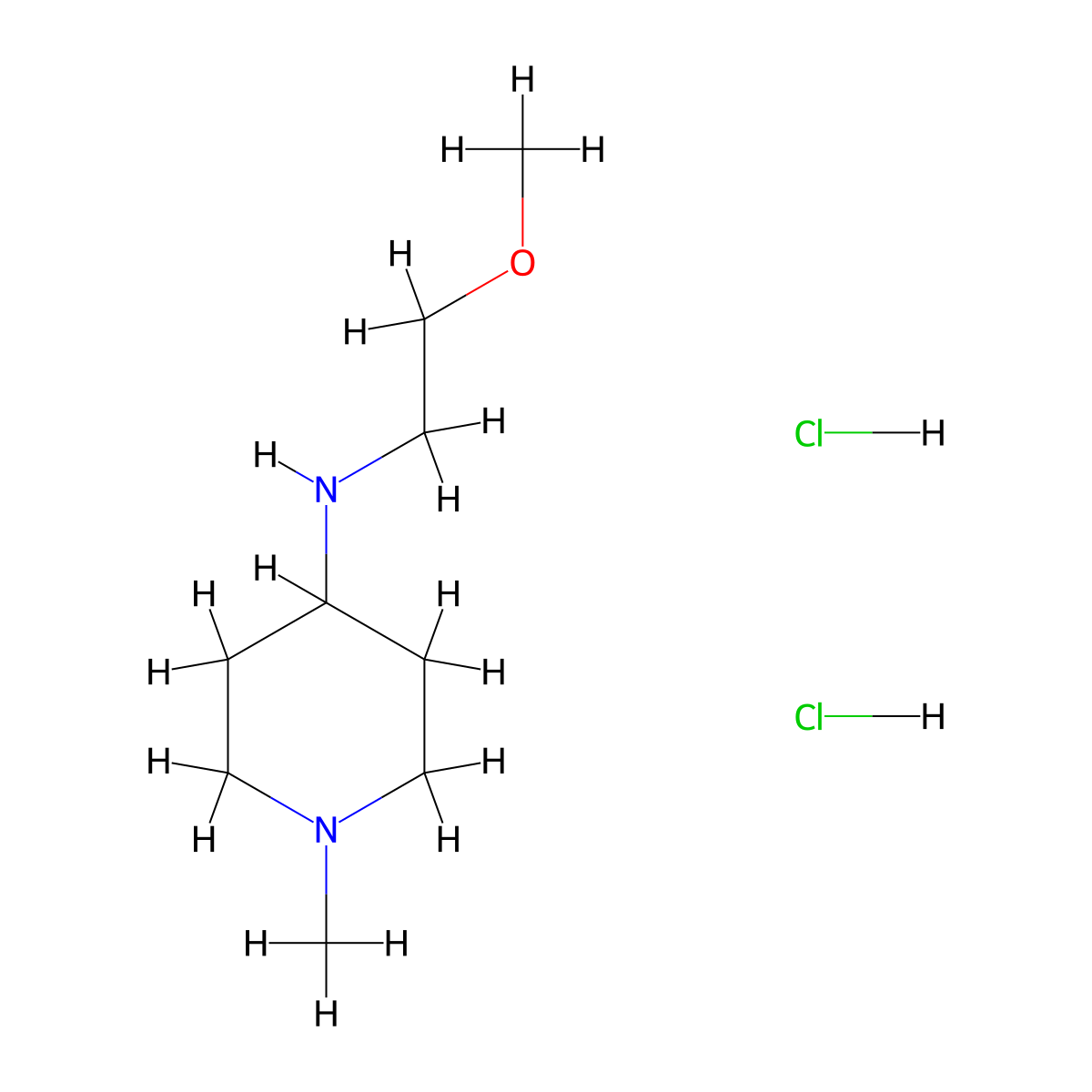 N-(2-methoxyethyl)-1-methylpiperidin-4-amine dihydrochloride molecular structure, CAS 1185294-08-9