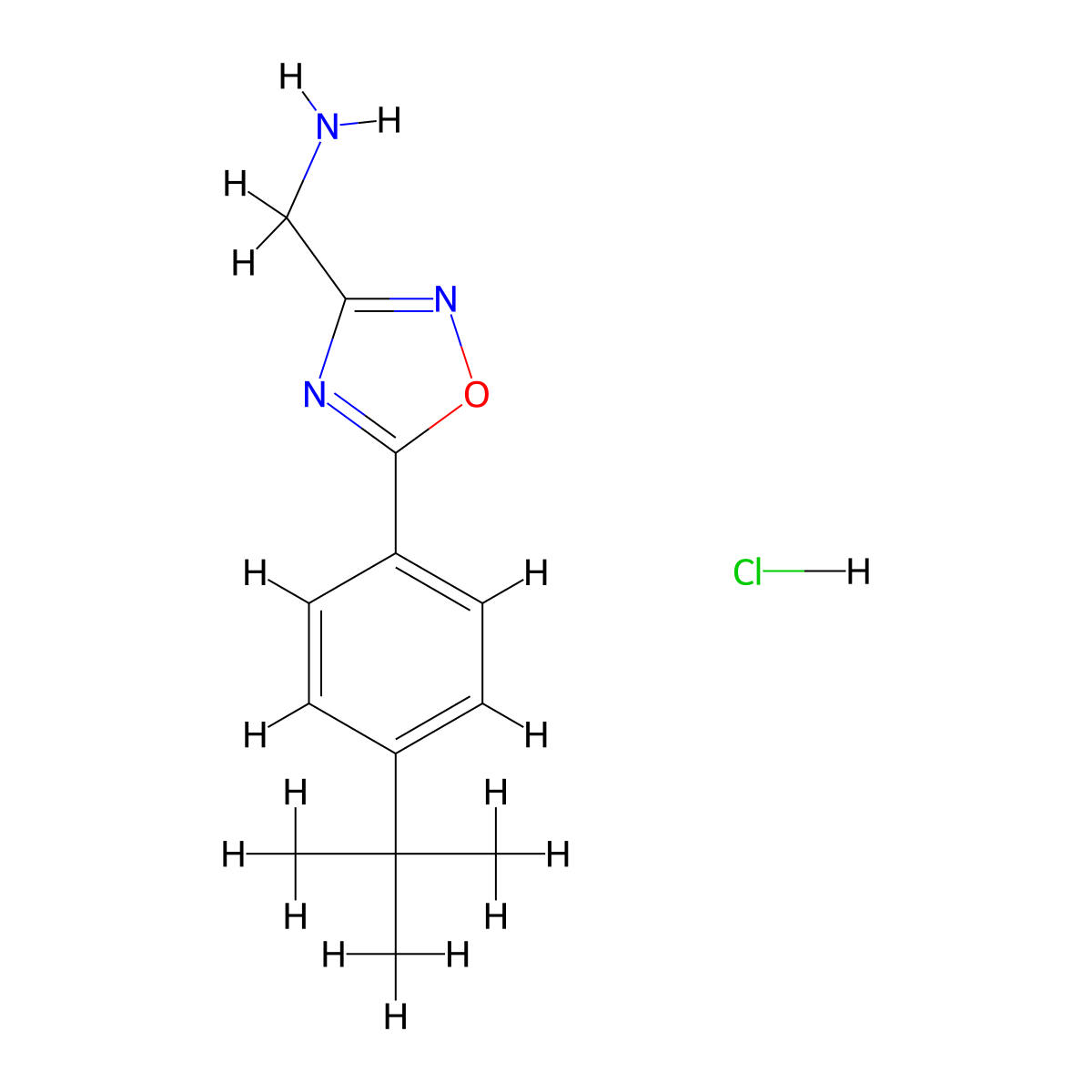 C-[5-(4-tert-Butyl-phenyl)-[1,2,4]oxadiazol-3-yl]-methylamine hydrochloride molecular structure, CAS 1185294-12-5