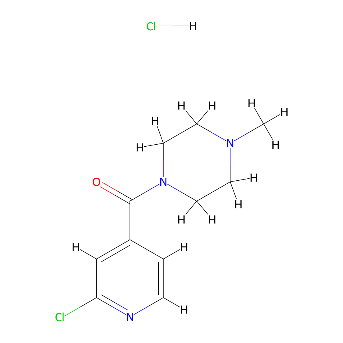1-(2-Chloroisonicotinoyl)-4-methylpiperazine hydrochloride molecular structure, CAS 1185294-13-6
