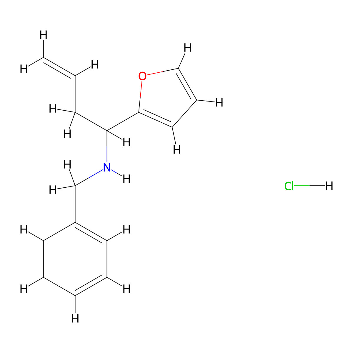 Benzyl-(1-furan-2-YL-but-3-enyl)-amine hydrochloride molecular structure, CAS 1185294-16-9