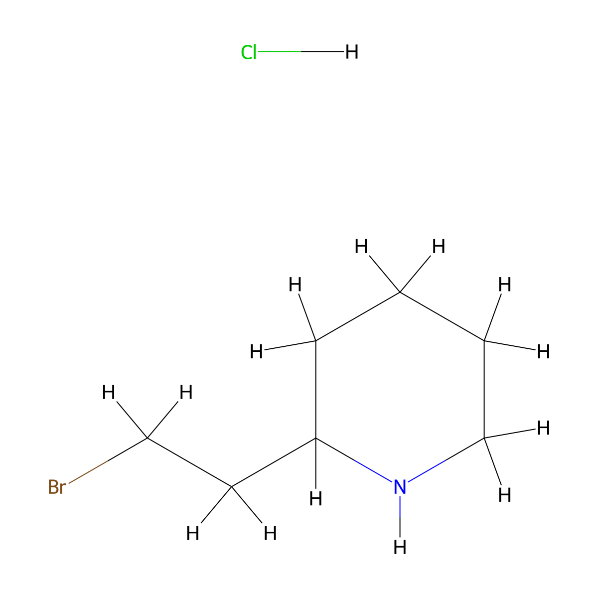 2-(2-Bromo-ethyl)-piperidine hydrochloride molecular structure, CAS 1185294-17-0