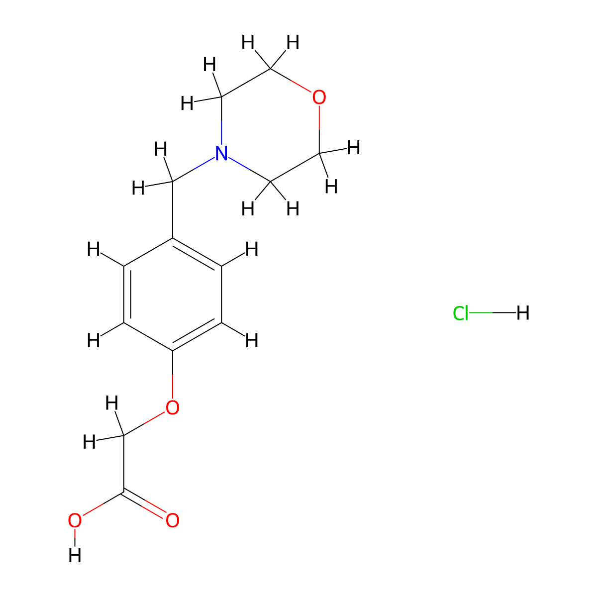 (4-Morpholin-4-ylmethyl-phenoxy)-acetic acid hydrochloride molecular structure, CAS 1185294-19-2