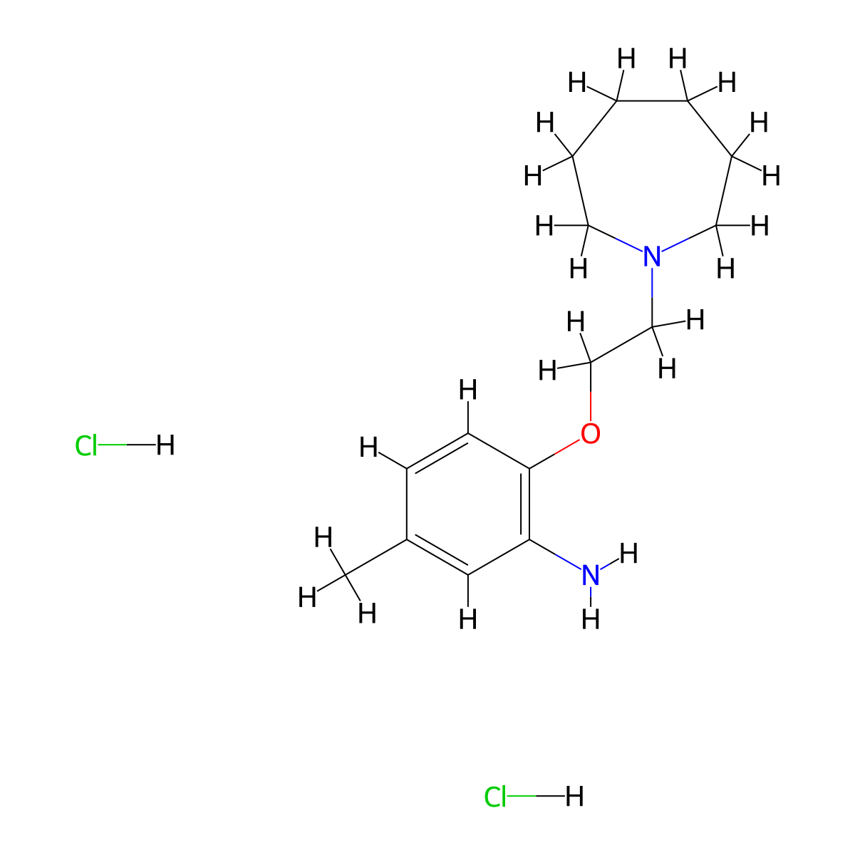 2-(2-Azepan-1-yl-ethoxy)-5-methyl-phenylamine dihydrochloride molecular structure, CAS 1185294-21-6