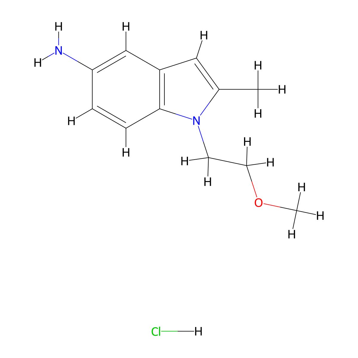 1-(2-Methoxyethyl)-2-methyl-1H-indol-5-amine hydrochloride molecular structure, CAS 1185294-22-7