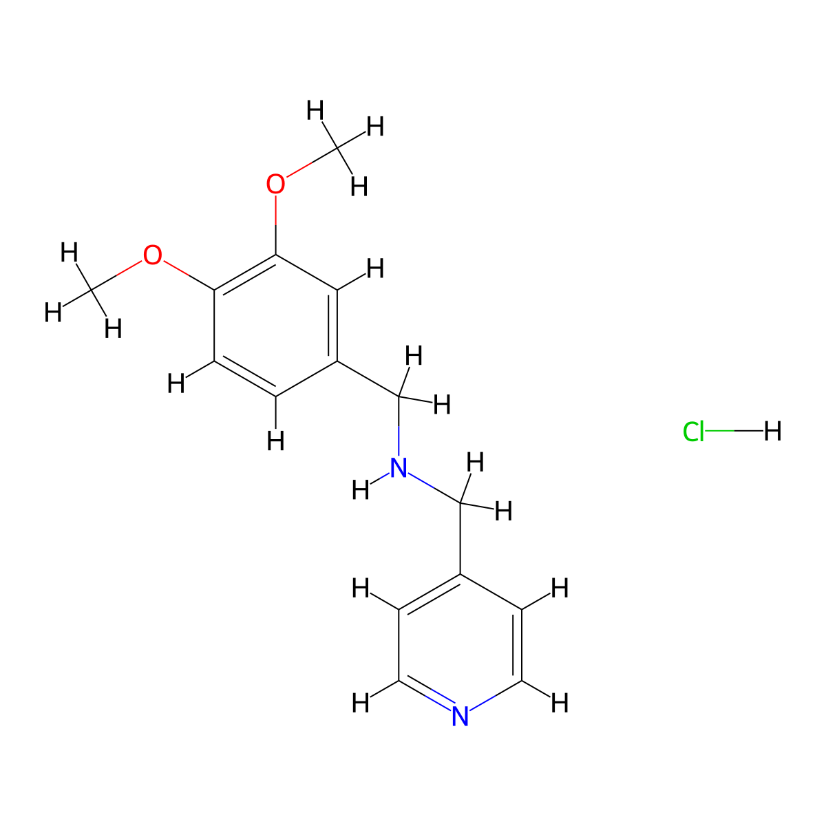 (3,4-Dimethoxy-benzyl)-pyridin-4-ylmethyl-amine hydrochloride molecular structure, CAS 1185294-28-3