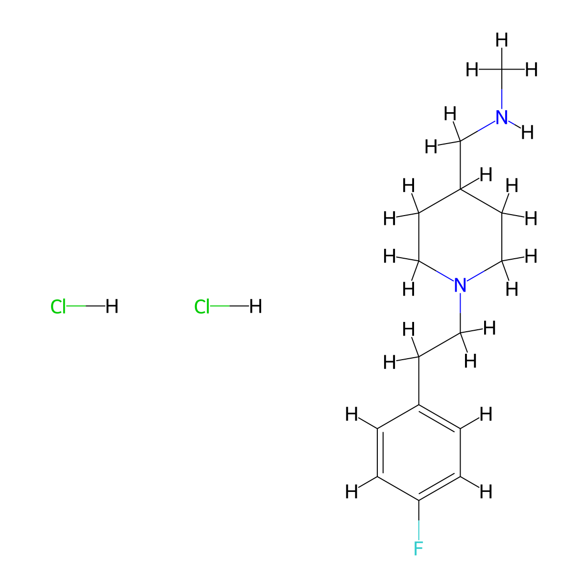 ({1-[2-(4-Fluorophenyl)ethyl]piperidin-4-YL}-methyl)methylamine dihydrochloride molecular structure, CAS 1185294-29-4