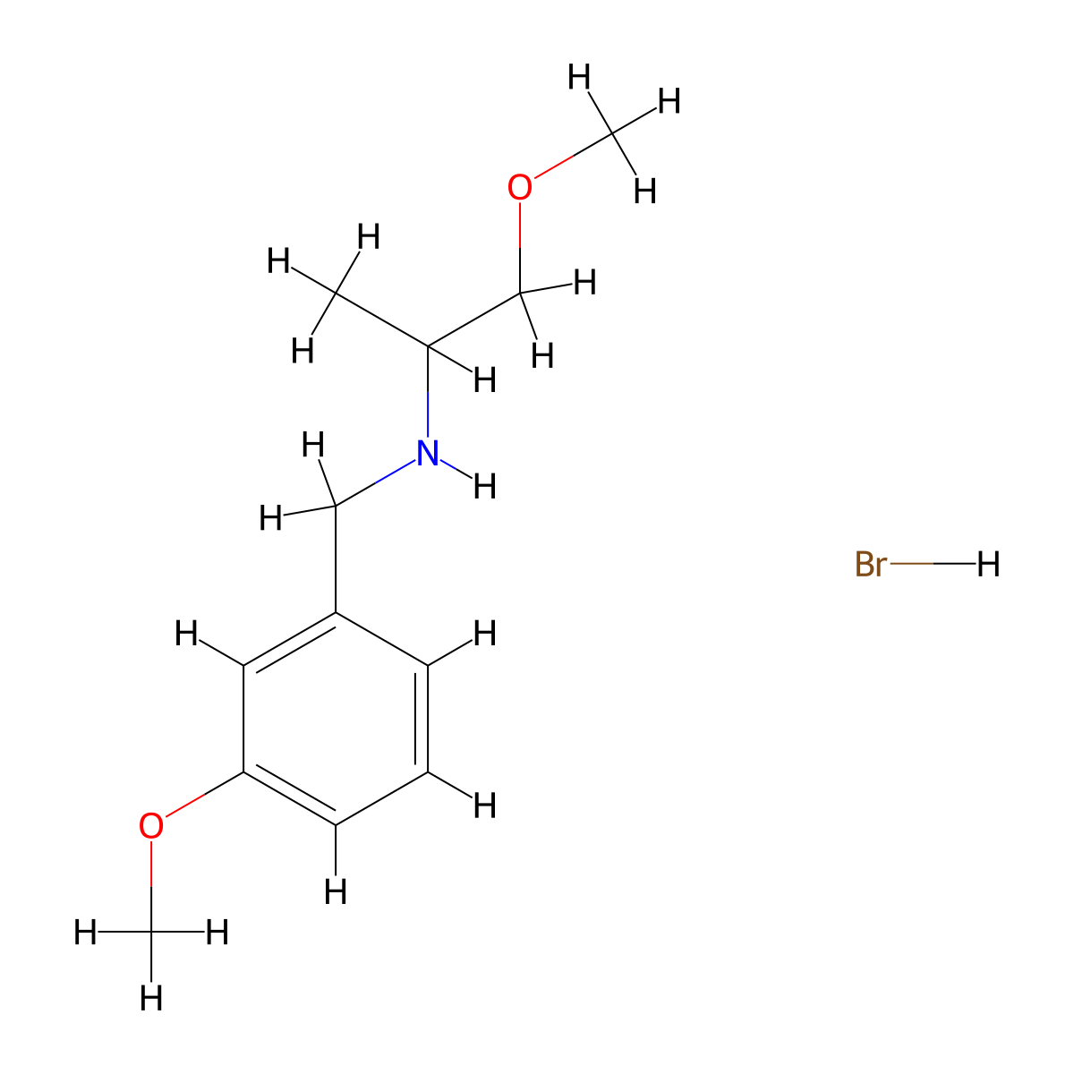 (3-Methoxy-benzyl)-(2-methoxy-1-methyl-ethyl)-amine hydrobromide molecular structure, CAS 1185294-33-0