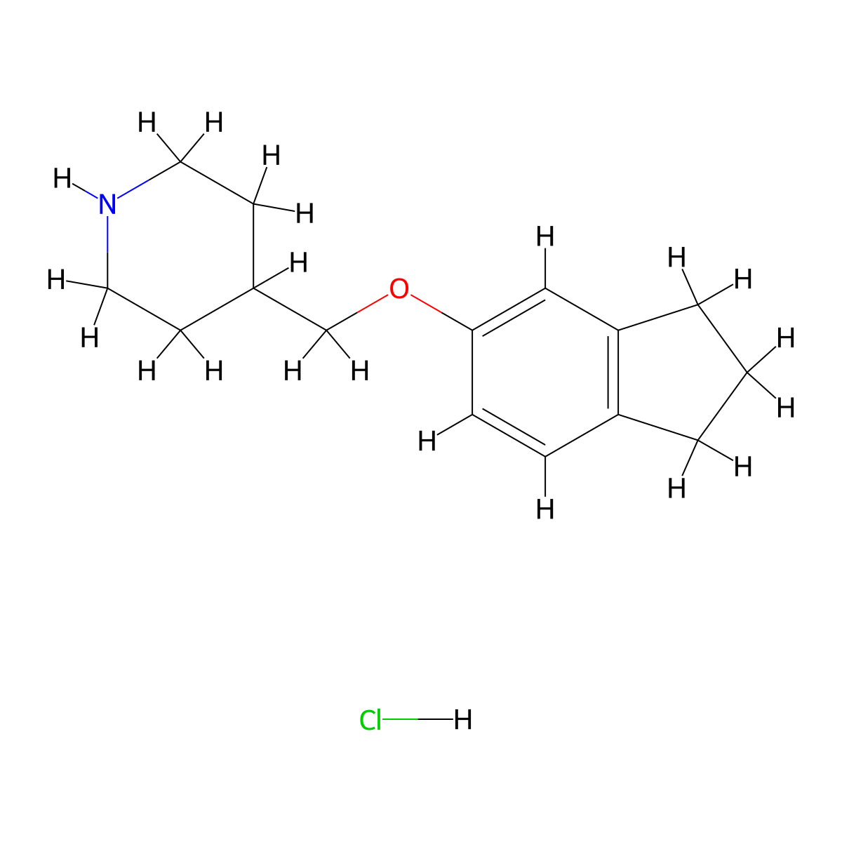 4-[(2,3-Dihydro-1H-inden-5-yloxy)methyl]piperidine hydrochloride molecular structure, CAS 1185294-43-2