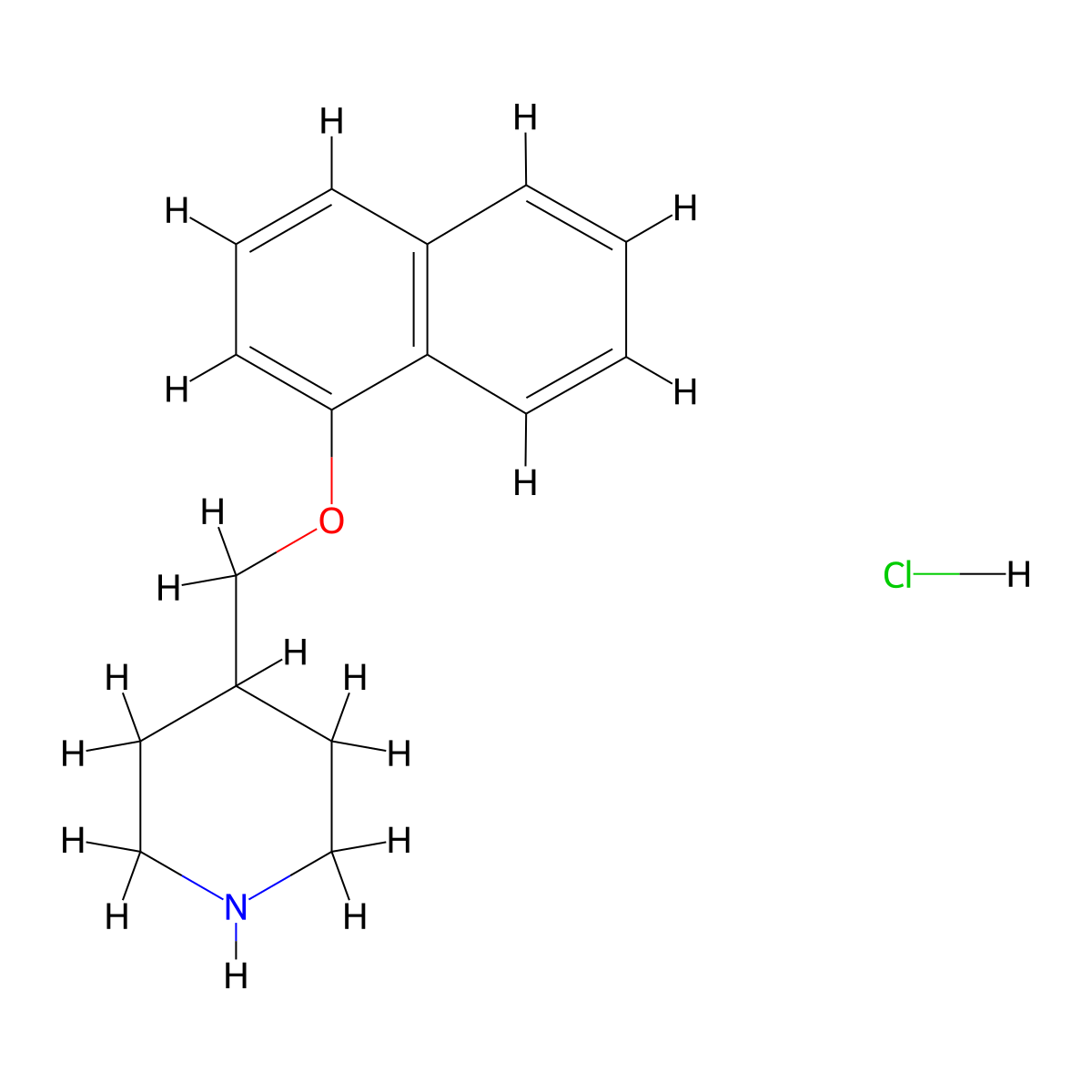 4-[(1-Naphthyloxy)methyl]piperidine hydrochloride molecular structure, CAS 1185294-47-6