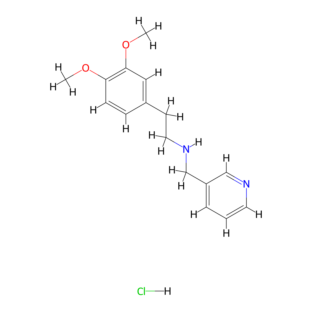[2-(3,4-Dimethoxy-phenyl)-ethyl]-pyridin-3-yl-methyl-amine hydrochloride molecular structure, CAS 1185294-49-8