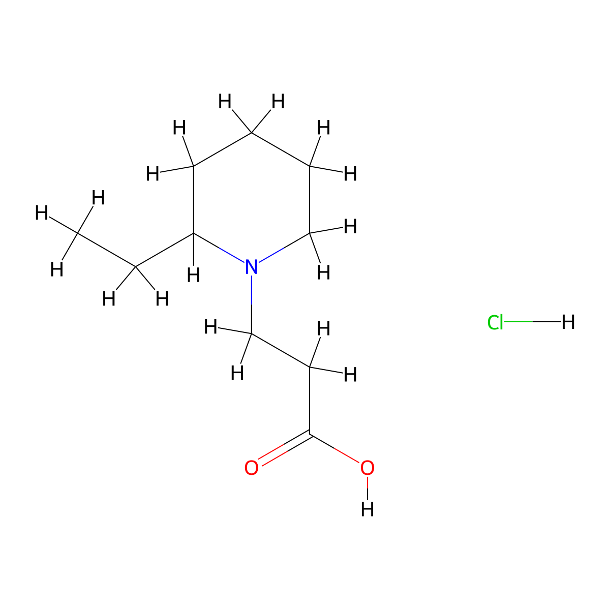 3-(2-Ethylpiperidin-1-yl)propanoic acid hydrochloride molecular structure, CAS 1185294-51-2