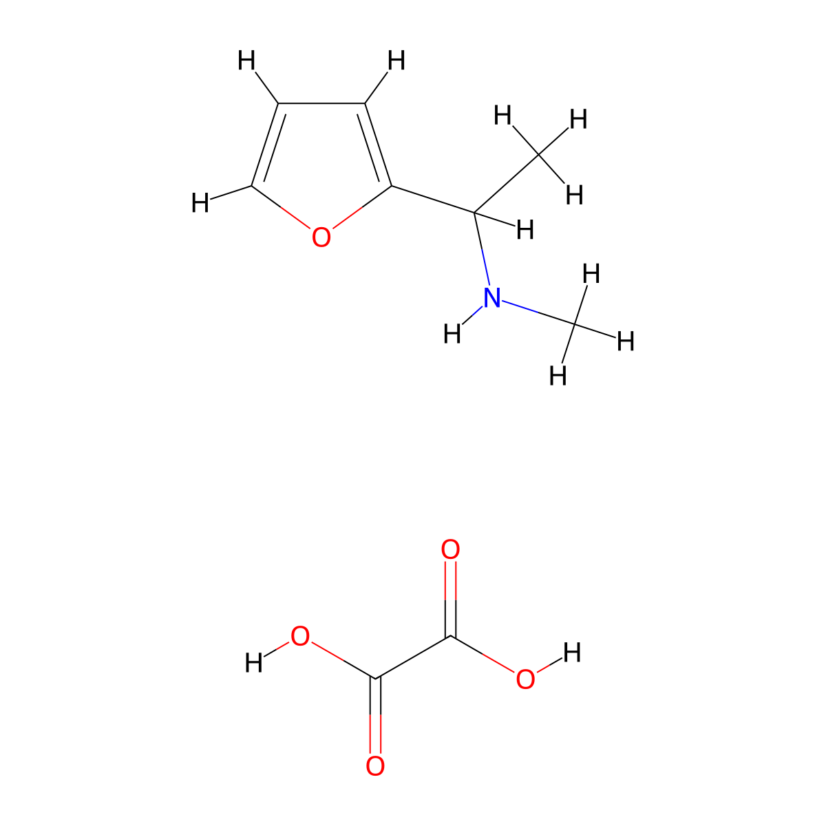 (1-Furan-2-YL-ethyl)-methyl-amine oxalate molecular structure, CAS 1185294-52-3