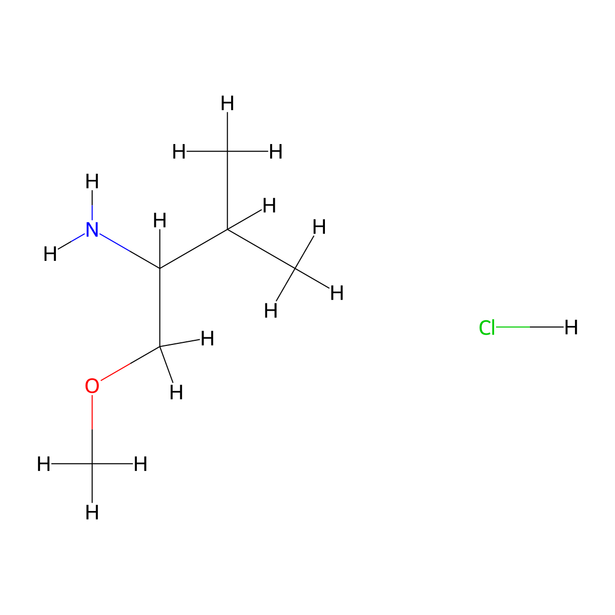 1-Methoxy-3-methyl-2-butanamine hydrochloride molecular structure, CAS 1185294-54-5