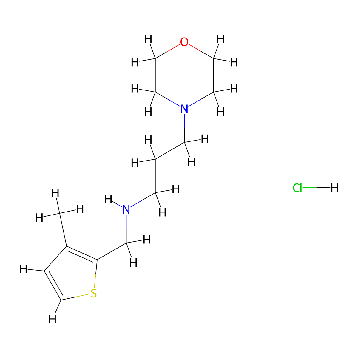 (3-Methyl-thiophen-2-ylmethyl)-(3-morpholin-4-YL-propyl)-amine hydrochloride molecular structure, CAS 1185294-58-9